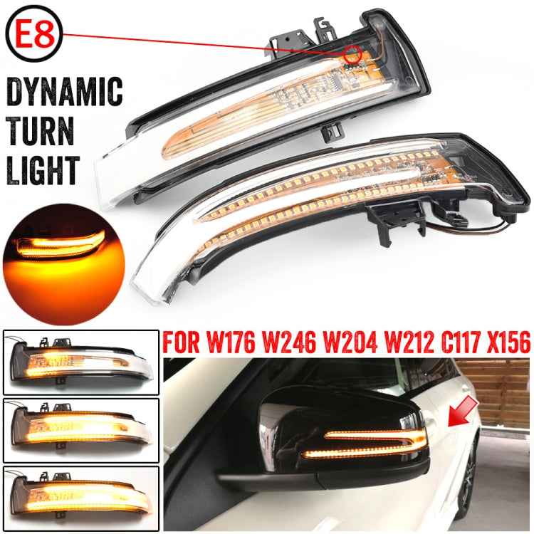 1 Pair For Mercedes-Benz A Class W176 2013-2017 Car Dynamic LED Turn Signal Light Rearview Mirror Flasher Water Blinker, For Mercedes-Benz A Class W176 2013-2017 (Transparent), For Mercedes-Benz A Class W176 2013-2017 (Transparent Black)