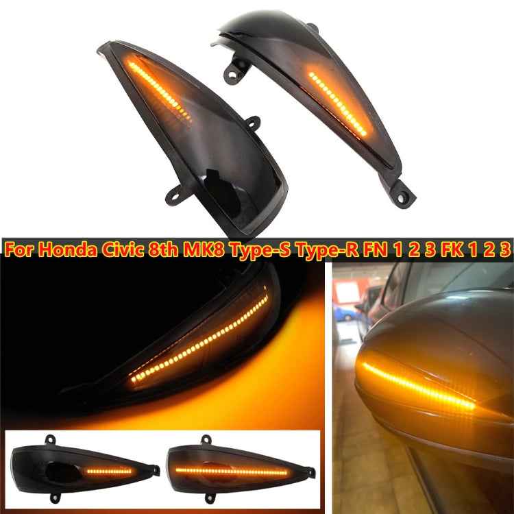 1 Pair For Honda Civic 2006-2011 Car Dynamic LED Turn Signal Light Rearview Mirror Flasher Water Blinker