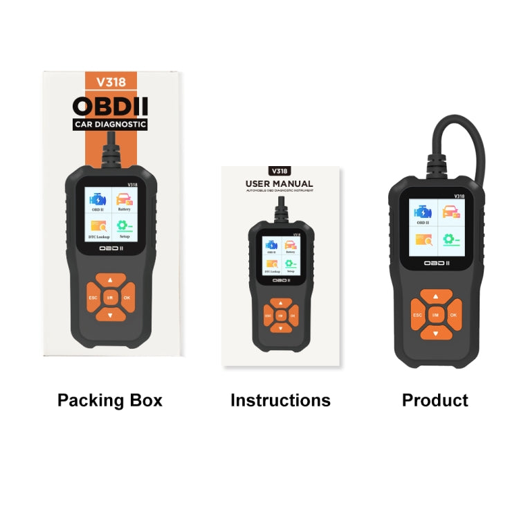 Herramienta de diagnóstico OBD2 para coche V318 con pantalla a color y lector de códigos, V318
