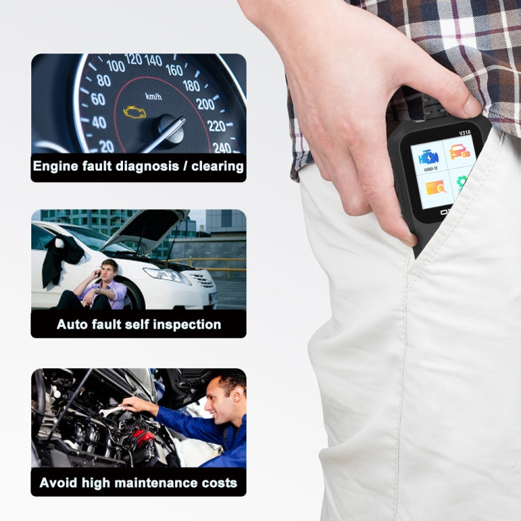 Herramienta de diagnóstico OBD2 para coche V318 con pantalla a color y lector de códigos, V318