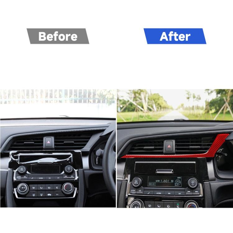 Car Carbon Fiber Below the Central Control Air Outlet Decorative Sticker for Honda Tenth Generation Civic 2016-2019, Right Drive, Below the Central Control Air Outlet Right Drive