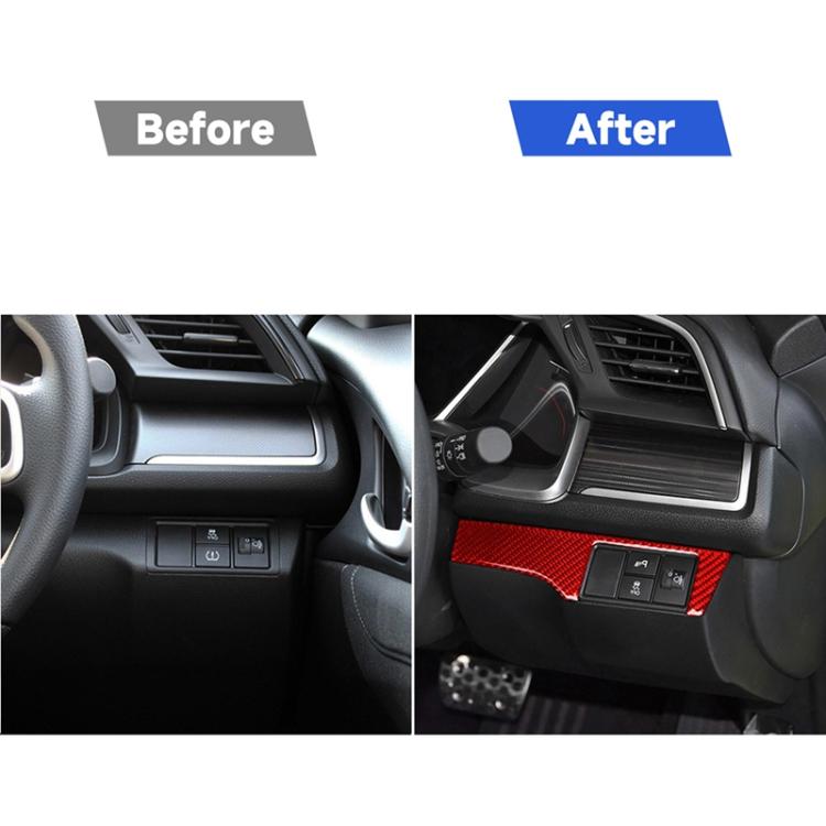 Car Carbon Fiber Headlight Switch Panel Decorative Sticker for Honda Tenth Generation Civic 2016-2019, Right Drive, Headlight Switch Right Drive