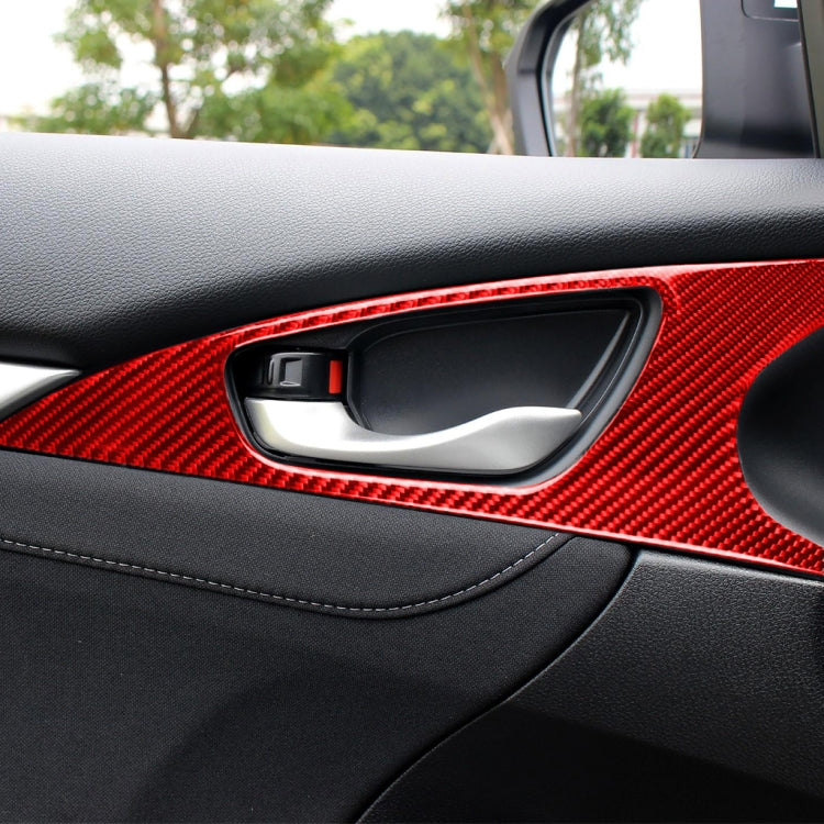 Car Carbon Fiber Door Handle Door Wrist Panel Decorative Sticker for Honda Tenth Generation Civic 2016-2019, Left and Right Drive Universal, Door Handle Door Wrist Panel
