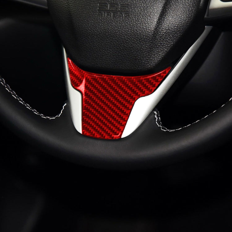 Car Carbon Fiber Steering Wheel Decorative Sticker for Honda Tenth Generation Civic 2016-2019, Left and Right Drive Universal, Steering Wheel
