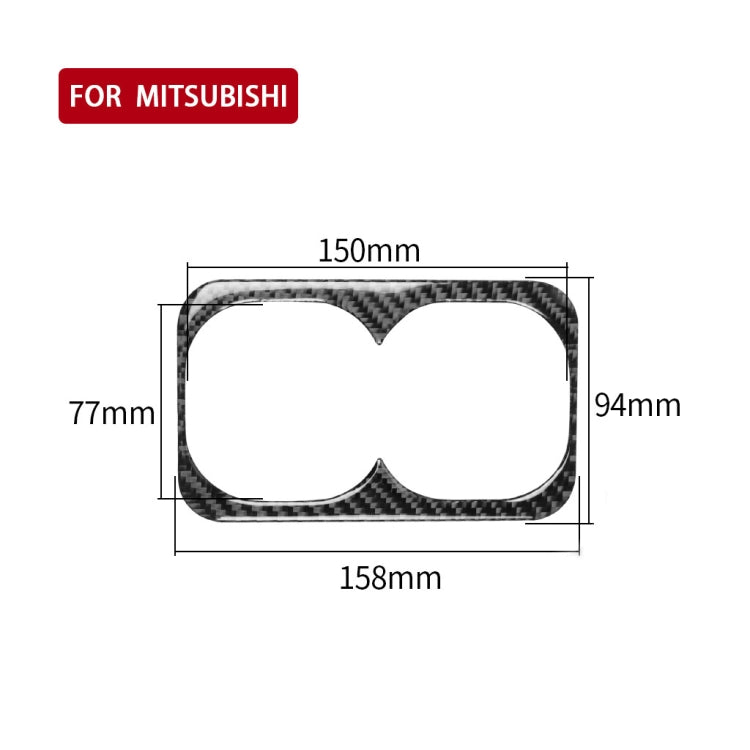 Car Carbon Fiber Rear Center Armrest Cup Holder Decorative Sticker for Mitsubishi Lancer EVO 2008-2015, Left and Right Drive Universal, Rear Center Armrest Cup Holder
