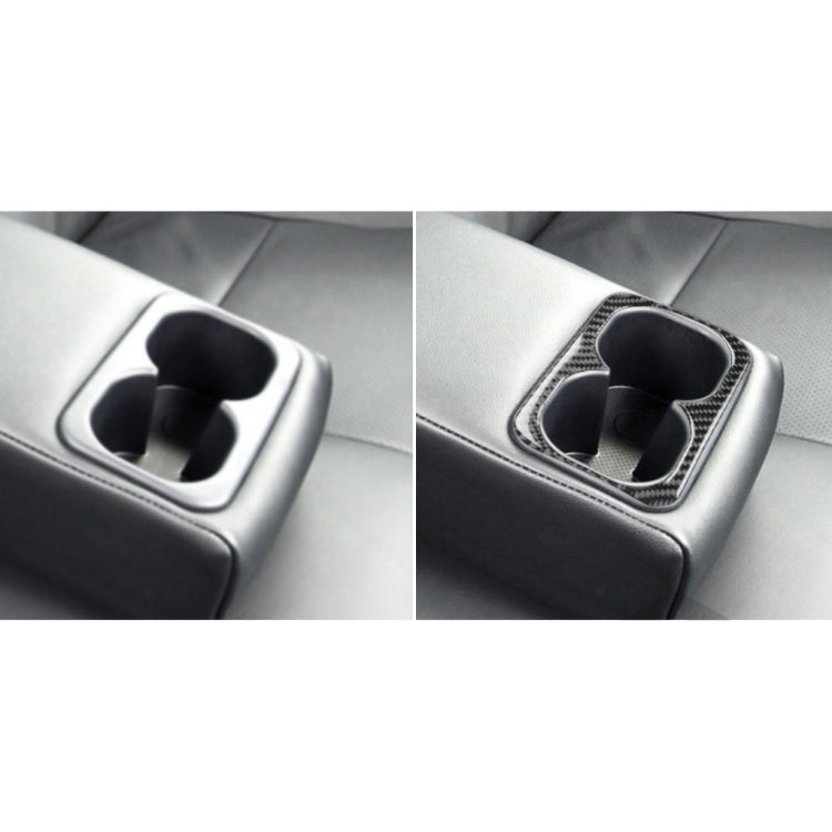 Car Carbon Fiber Rear Center Armrest Cup Holder Decorative Sticker for Mitsubishi Lancer EVO 2008-2015, Left and Right Drive Universal