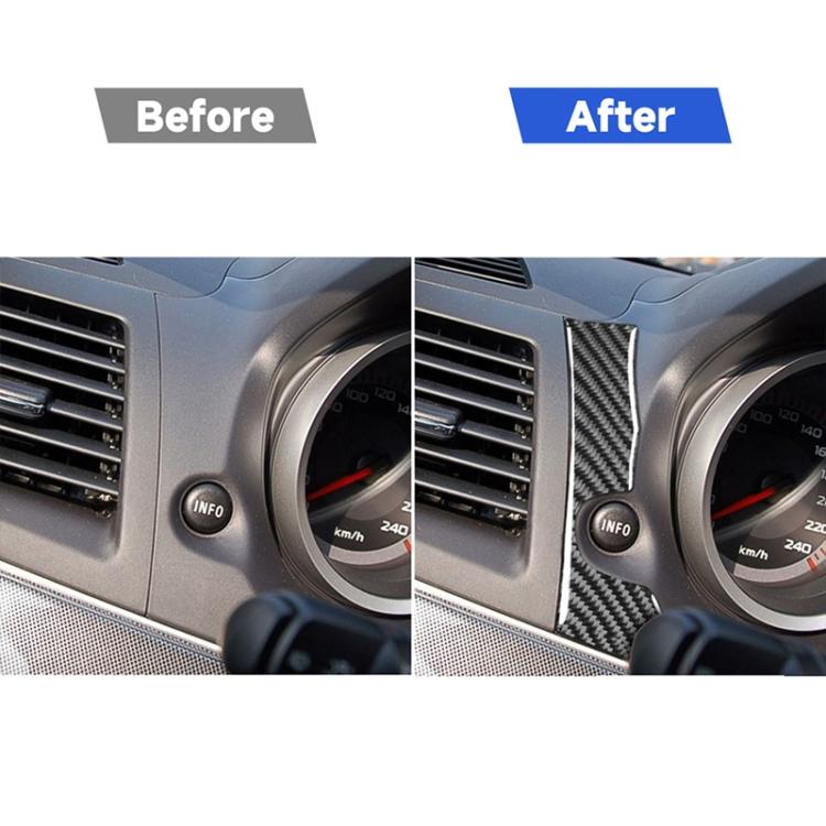 Car Carbon Fiber INFO Button Decorative Sticker for Mitsubishi Lancer EVO 2008-2015, Left Drive, INFO Button