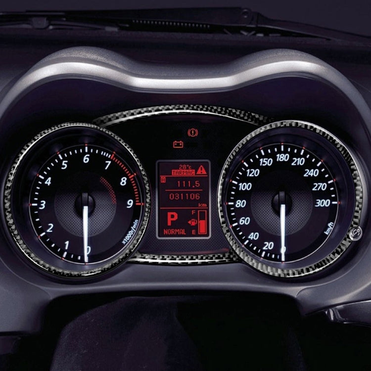 4 PCS Car Carbon Fiber Speedometer Decorative Sticker for Mitsubishi Lancer EVO 2008-2015, Left and Right Drive Universal