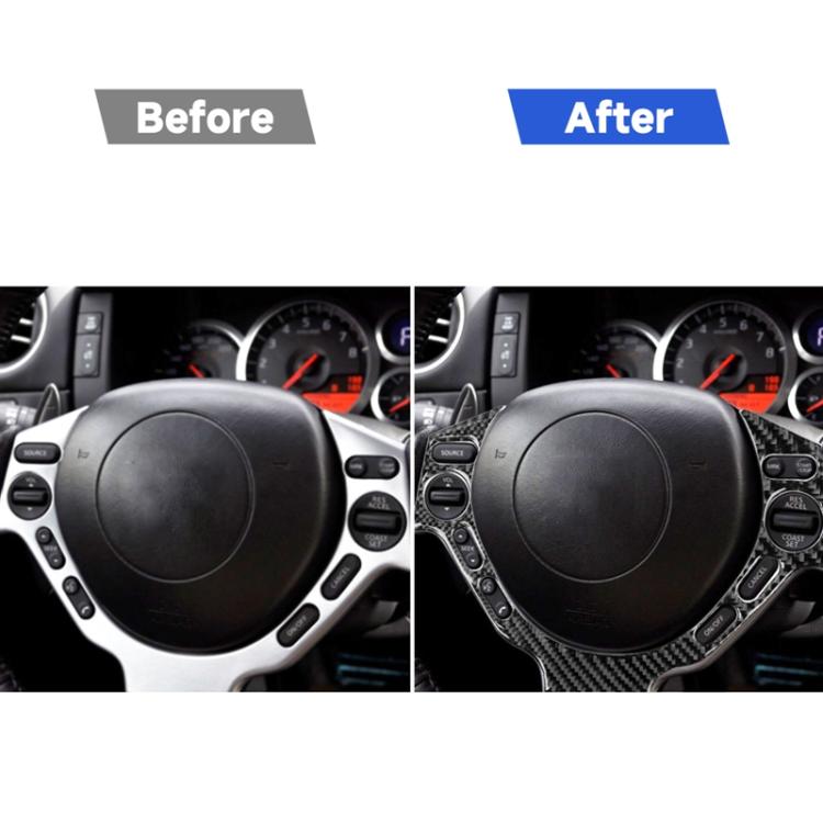 Car Carbon Fiber Steering Wheel Buttons Decorative Sticker for Nissan GTR R35 2008-2016, Left and Right Drive Universal, Steering Wheel Buttons