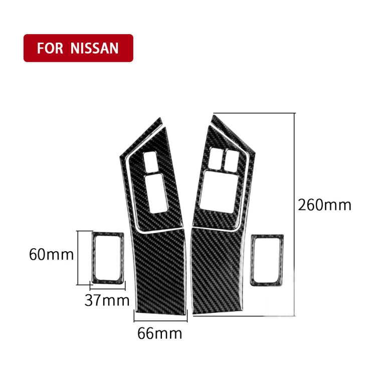 6 PCS Car Carbon Fiber Window Lift Button Door Lock Decorative Sticker for Nissan GTR R35 2008-2016, RightDrive, Window Lift Button Door Lock, Right Drive