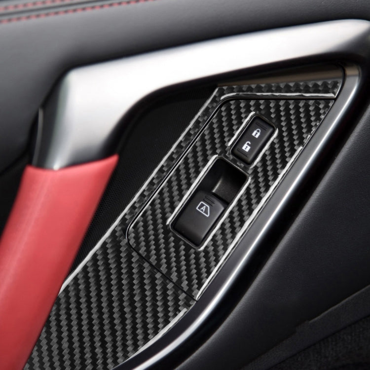 4 PCS Car Carbon Fiber Window Lift Button Panel Decorative Sticker for Nissan GTR R35 2008-2016, Right Drive, Window Lift Button Panel, Right Drive
