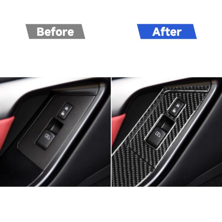 4 PCS Car Carbon Fiber Window Lift Button Panel Decorative Sticker for Nissan GTR R35 2008-2016, Right Drive, Window Lift Button Panel, Right Drive