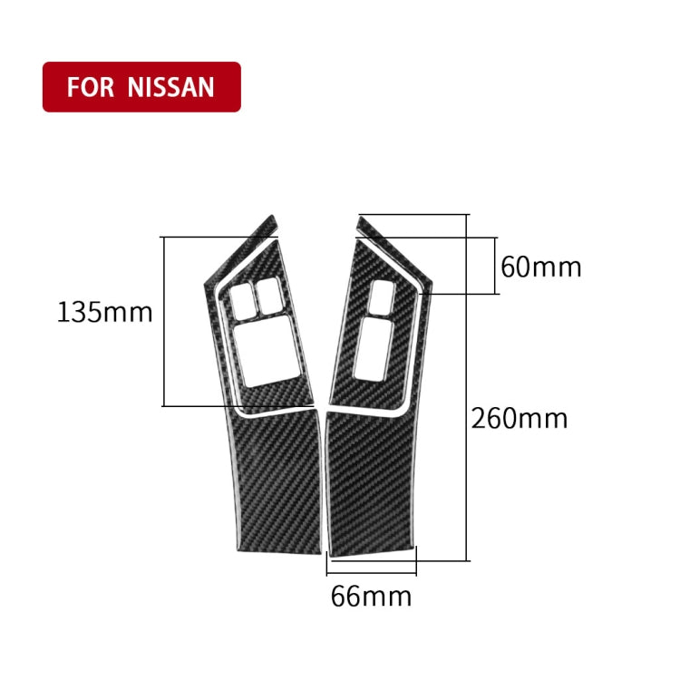 4 PCS Car Carbon Fiber Window Lift Button Panel Decorative Sticker for Nissan GTR R35 2008-2016, Left Drive, Window Lift Button Panel, Left Drive