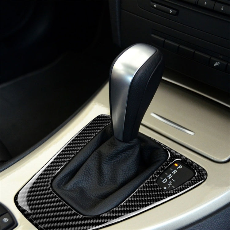 Carbon Fiber Car Right Driving Gear Panel Decorative Sticker for BMW E90 / E92 2005-2012, Right Driving Gear Panel