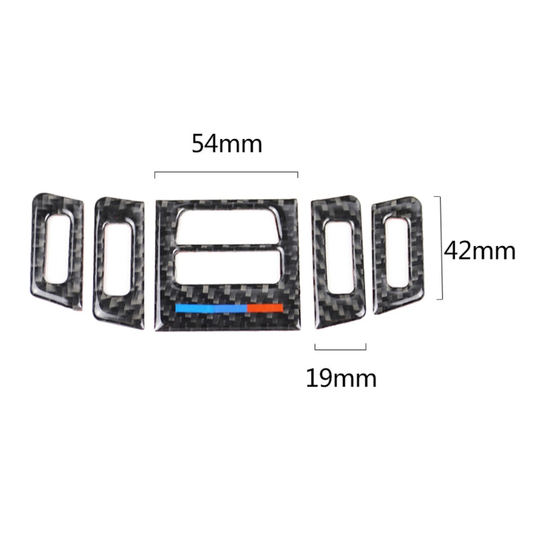 5 PCS Low Matching Carbon Fiber Car Air Outlet Decorative Sticker for BMW E90 / E92 / E93 2005-2012, Low Matching Air Outlet