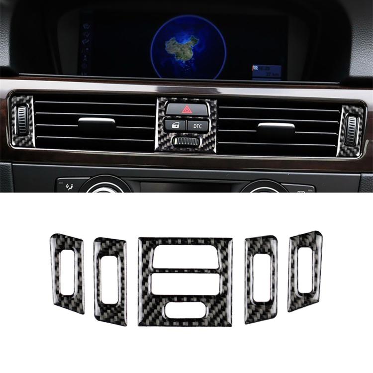 5 PCS High Matching Carbon Fiber Car Air Outlet Decorative Sticker for BMW E90 / E92 / E93 2005-2012, High Matching Air Outlet
