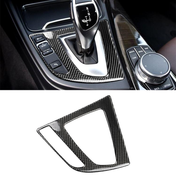 Carbon Fiber Car Gear Panel Decorative Sticker for BMW (F30) 2013-2017 / (F34) 2013-2017, Sutible for Left Driving, Gear Panel