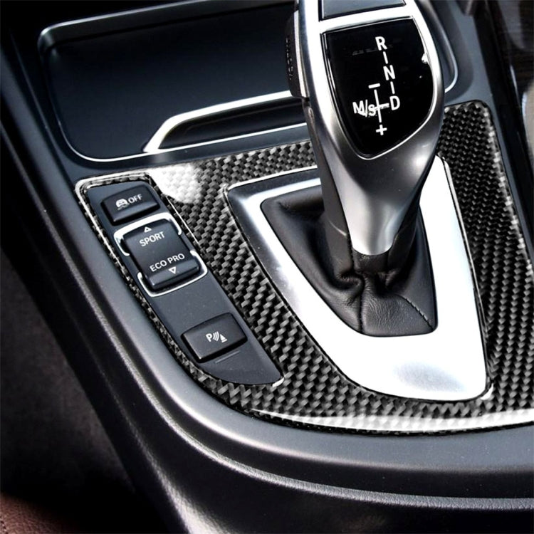 Carbon Fiber Car Gear Panel Decorative Sticker for BMW (F30) 2013-2017 / (F34) 2013-2017, Sutible for Left Driving, Gear Panel