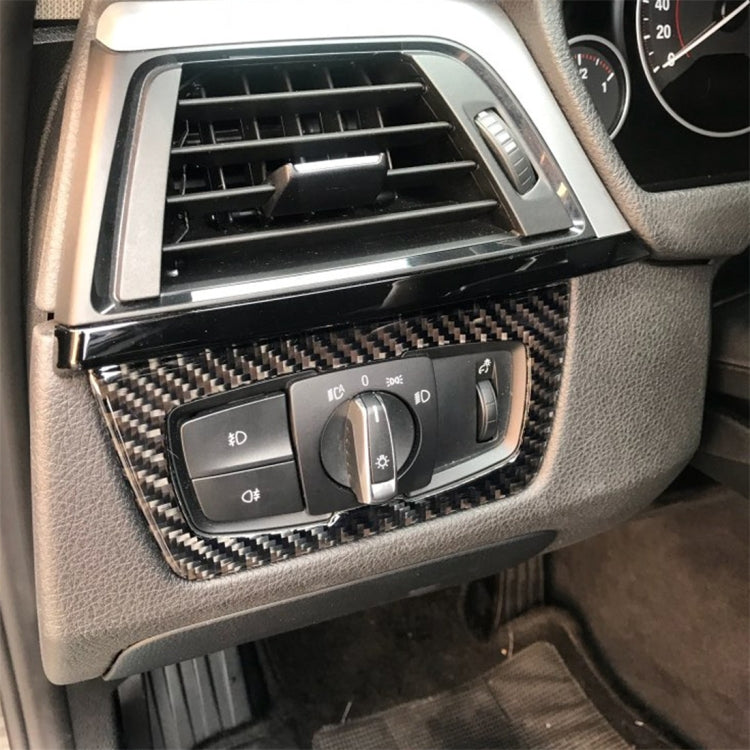 Carbon Fiber Car Headlight Switch Decorative Sticker for BMW F30 2013-2017 / F34 2013-2017, Headlight Switch