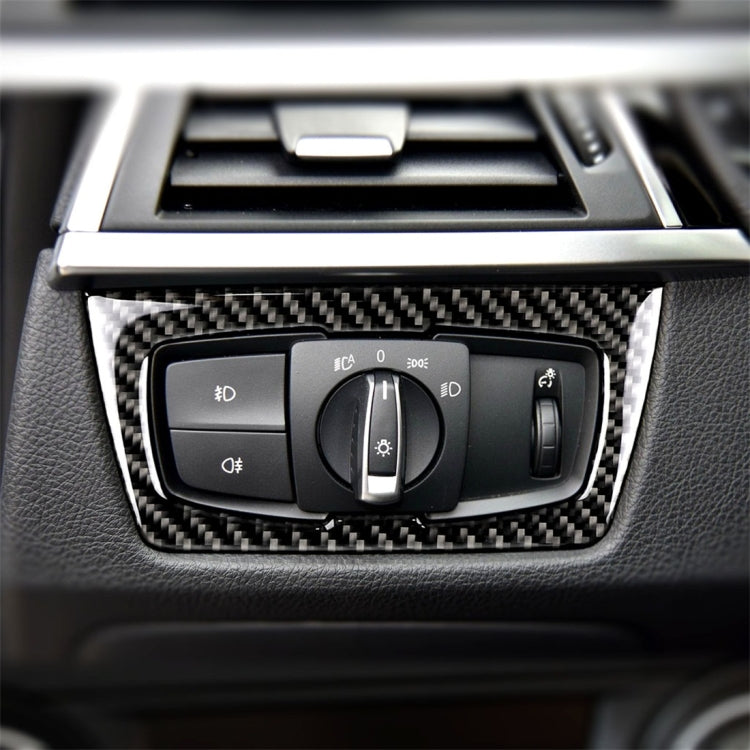 Carbon Fiber Car Headlight Switch Decorative Sticker for BMW F30 2013-2017 / F34 2013-2017, Headlight Switch