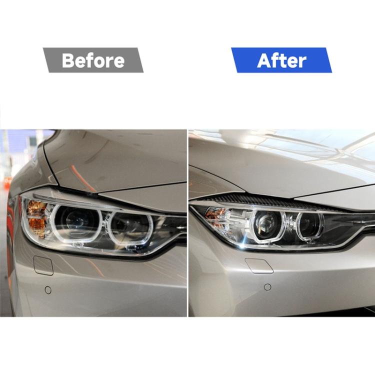 1 Pairs Carbon Fiber Car Lamp Eyebrow Decorative Sticker for BMW F30 2013-2015, Lamp Eyebrow