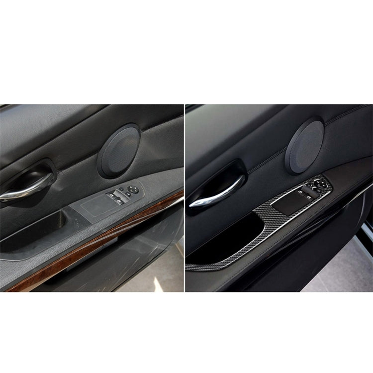 2 PCS Carbon Fiber Car Left Driving Lifting Panel Decorative Sticker for BMW E92 2005-2012, Diameter: 40.4cm