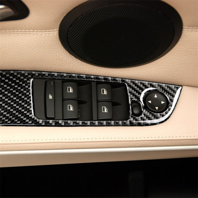 4 PCS Carbon Fiber Car Left Driving Lifting Panel Decorative Sticker without Folding for BMW E90 / 320i / 325i, Diameter: 35.8cm, without Folding,Diameter: 35.8cm