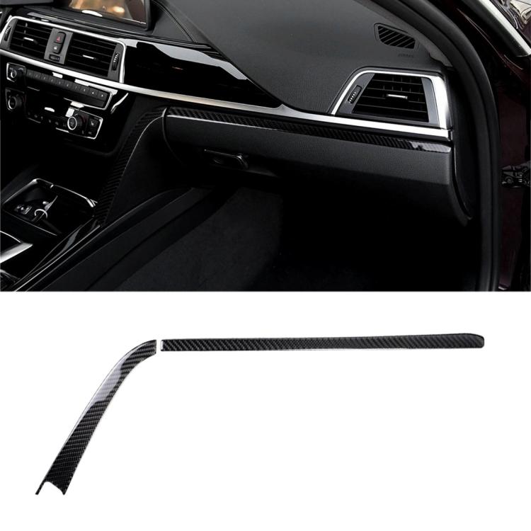 Adhesivo decorativo de fibra de carbono para el control central del copiloto de coche BMW F30 2013-2018 / F34 2013-2018, apto para conducir por la izquierda.