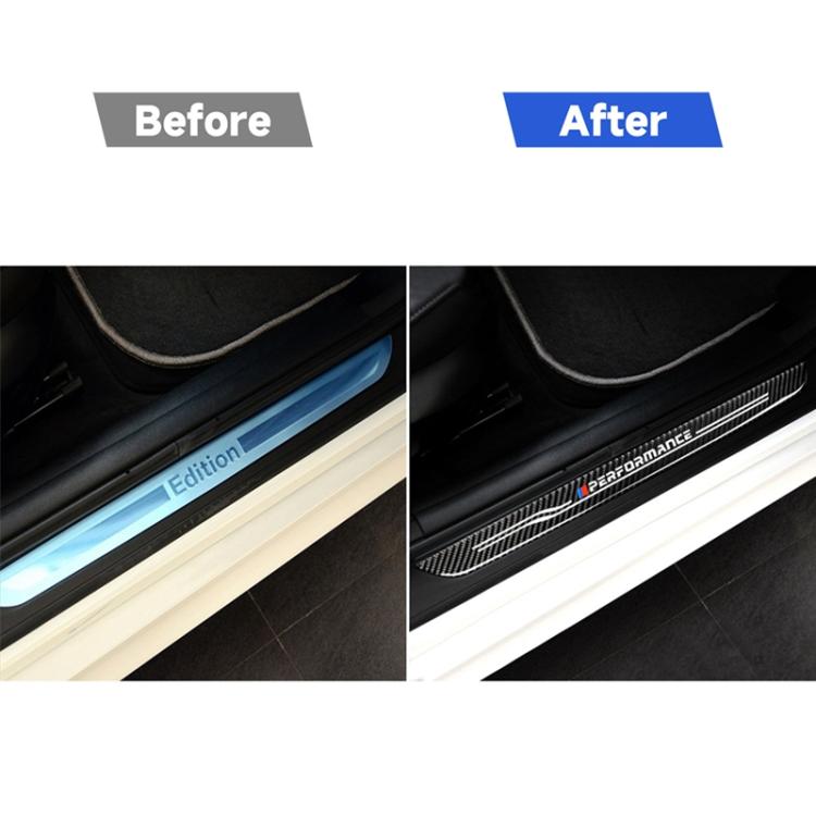 High Edition Carbon Fiber Car Door Threshold Decorative Sticker for BMW E90 2005-2012, High Edition Door Threshold, Low Edition Door Threshold
