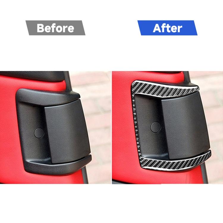 2 PCS Car Carbon Fiber Rear Door Handle Decorative Sticker for Mazda RX8 2004-2008, Left and Right Drive Universal, Rear Door Handle