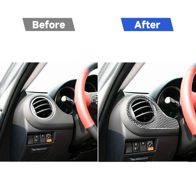 Car Carbon Fiber Dashboard Air Outlet Decorative Sticker for Mazda RX8 2004-2008, Left Drive, Dashboard Air Outlet