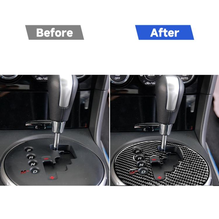 Car Carbon Fiber Gear Panel Decorative Sticker for Mazda RX8 2004-2008, Left Drive, Gear Panel