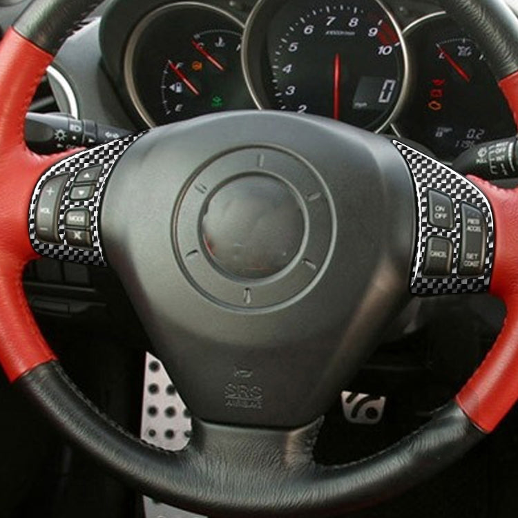 2 PCS Car Carbon Fiber Steering Wheel Decorative Sticker for Mazda RX8 2004-2008, Left and Right Drive Universal, Steering Wheel A