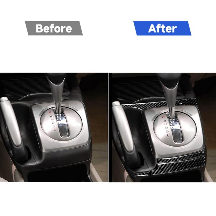 5 in 1 Car Carbon Fiber Automatic Gear Decorative Sticker for Honda Civic 8th Generation 2006-2011, Left Drive, 5 in 1 Automatic Gear, Left Drive