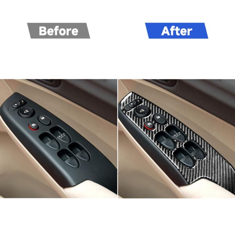 4 in 1 Car Carbon Fiber Glass Lift Panel Decorative Sticker for Honda Civic 8th Generation 2006-2011, Right Drive, Glass Lift Panel, Right Drive