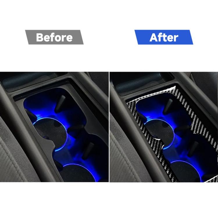 Car Carbon Fiber Water Cup Holder Decorative Sticker for Honda Civic 8th Generation 2006-2011, Left and Right Drive Universal, Water Cup Holder