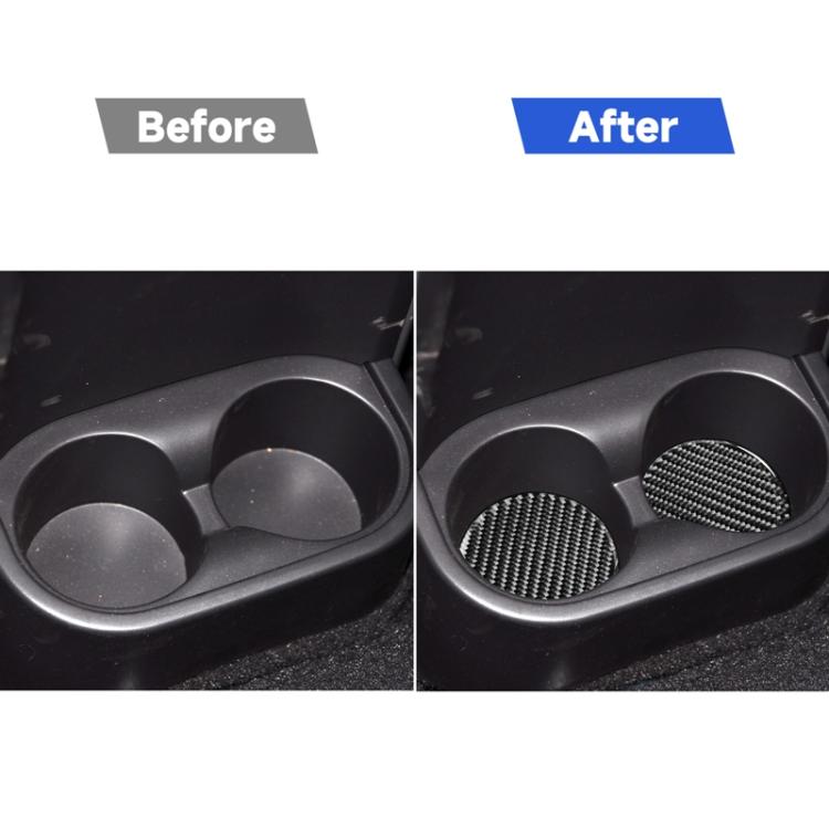 4 in 1 Car Carbon Fiber Water Cup Holder Mat Decorative Sticker for Jeep Wrangler JK 2007-2010, Left and Right Drive Universal, Water Cup Holder Mat