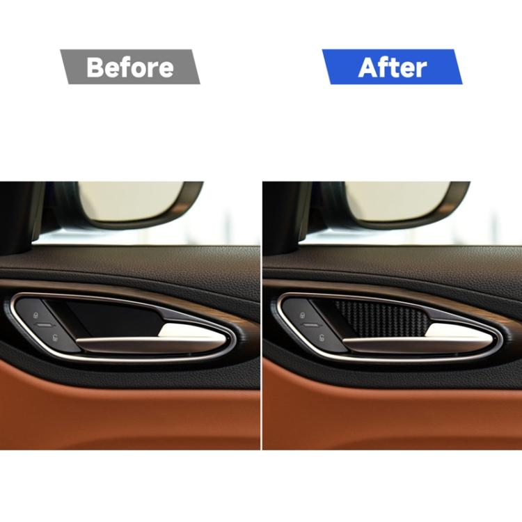 4 in 1 Car Carbon Fiber Inner Door Bowl Decorative Sticker for Alfa Romeo Giulia 2017-2019, Left and Right Drive Universal, Inner Door Bowl