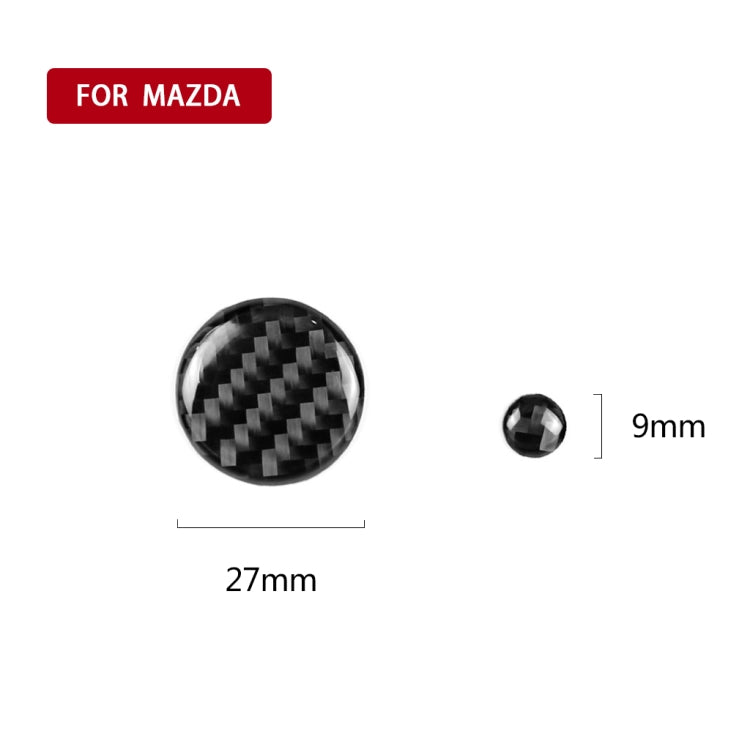 One Set Car Carbon Fiber Multimedia Knob Decorative Sticker for Mazda 3 / 6 / CX-9 / CX-5, Left and Right Drive Universal, Multimedia Knob