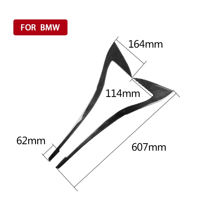 Car Carbon Fiber Light Eyebrow Decorative Sticker for BMW 3 Series G20/G28/325Li/330d/335 2019-2020, Left and Right Drive Universal, Light Eyebrow