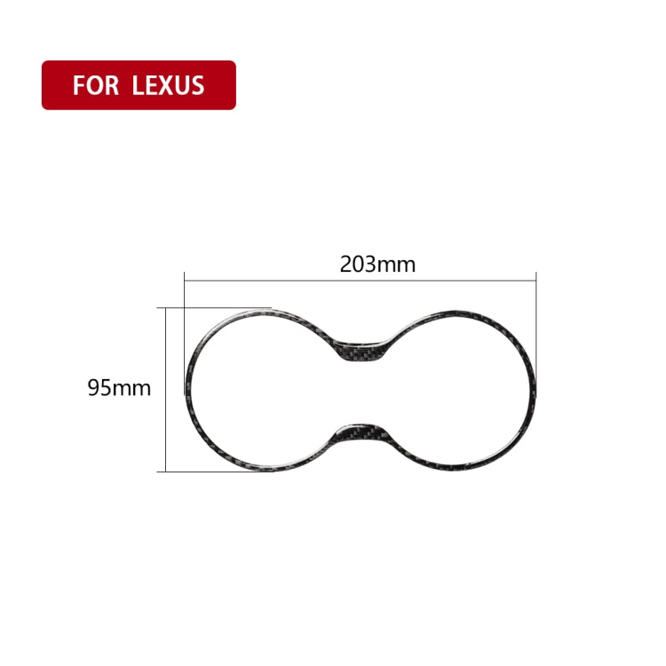 Car Carbon Fiber Water Cup Holder Frame Decorative Sticker for Lexus RX300 / 270 / 200T / 450h 2016-2019, Left and Right Drive Universal, Water Cup Holder Frame