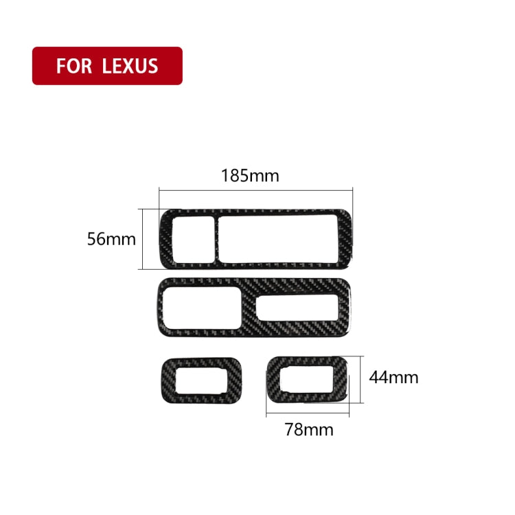 Car Carbon Fiber Window Glass Lift Decorative Sticker for Lexus RX300 / 270 / 200T / 450h 2016-2019, Right Drive, Window Glass Lift