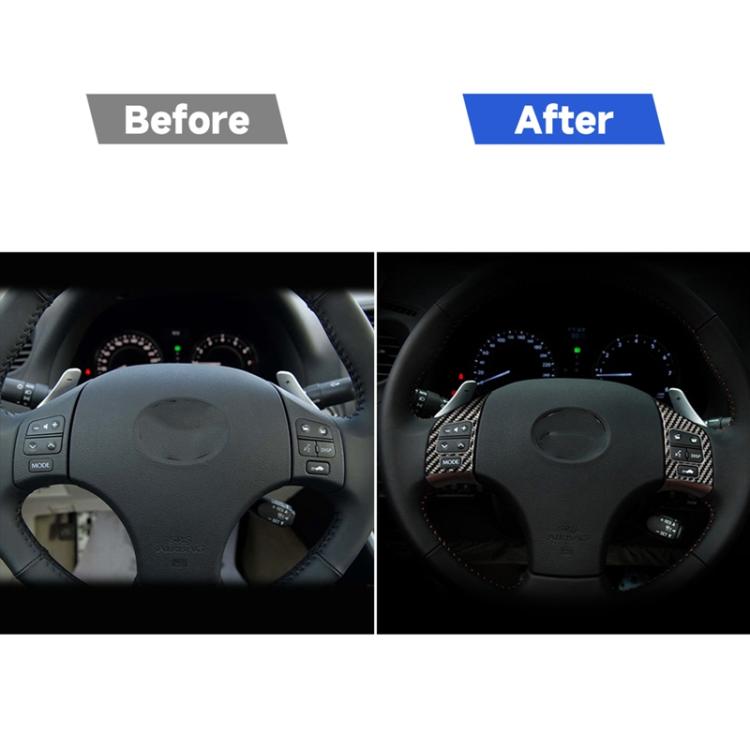 Car Carbon Fiber Steering Wheel Button B Decorative Sticker for Lexus IS250 300 350C 2006-2012, Left and Right Drive Universal, Steering Wheel Button B
