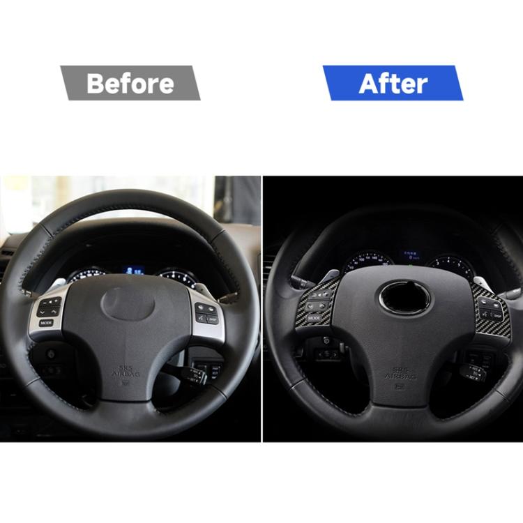 Car Carbon Fiber Steering Wheel Button A Decorative Sticker for Lexus IS250 300 350C 2006-2012, Left and Right Drive Universal, Steering Wheel Button A