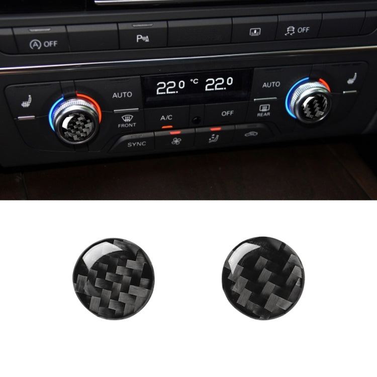 Car Carbon Fiber Air Conditioning Button Decorative Sticker for Audi A6 S6 C7 A7 S7 4G8 2012-2018, Left and Right Drive Universal, Air Conditioning Button