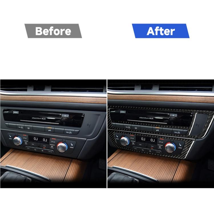 Car Carbon Fiber Air Conditioning CD Panel Decorative Sticker for Audi A6 S6 C7 A7 S7 4G8 2012-2018, Right Drive, Air Conditioning CD Panel, Right Drive