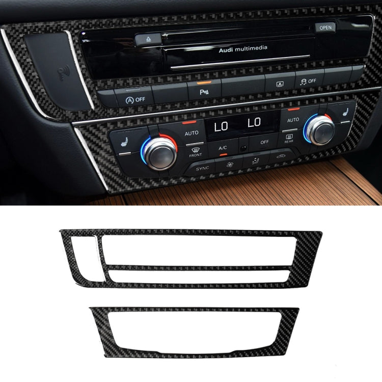 Car Carbon Fiber Air Conditioning CD Panel Decorative Sticker for Audi A6 S6 C7 A7 S7 4G8 2012-2018, Left Drive, Air Conditioning CD Panel, Left Drive