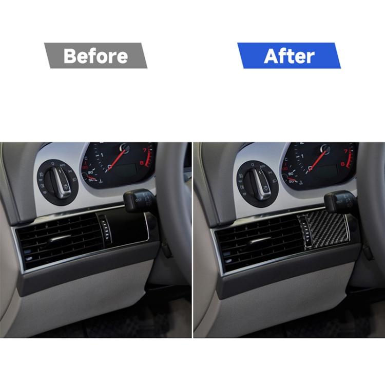 Car Carbon Fiber Air Outlet Adjustment Panel Decorative Sticker for Audi A6 2005-2011, Left Drive, Air Outlet Adjustment Panel, Left Drive