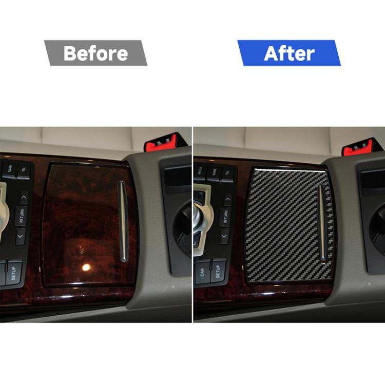 Car Carbon Fiber Water Cup Cover Decorative Sticker for Audi A6 2005-2011, Left and Right Drive Universal, Water Cup Cover