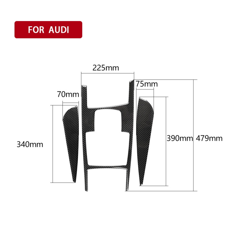 Car Carbon Fiber Gear Shift Position + Side Panel Decorative Sticker for Audi A6 2005-2011, Right Drive, High Configuration, Gear Shift Position Right Drive, High Configuration